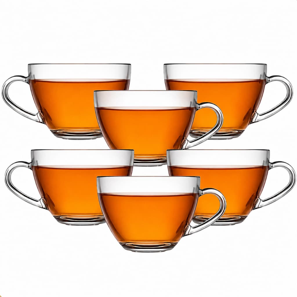 Jogo De Xícaras Em Vidro Para Chá Café 250ml