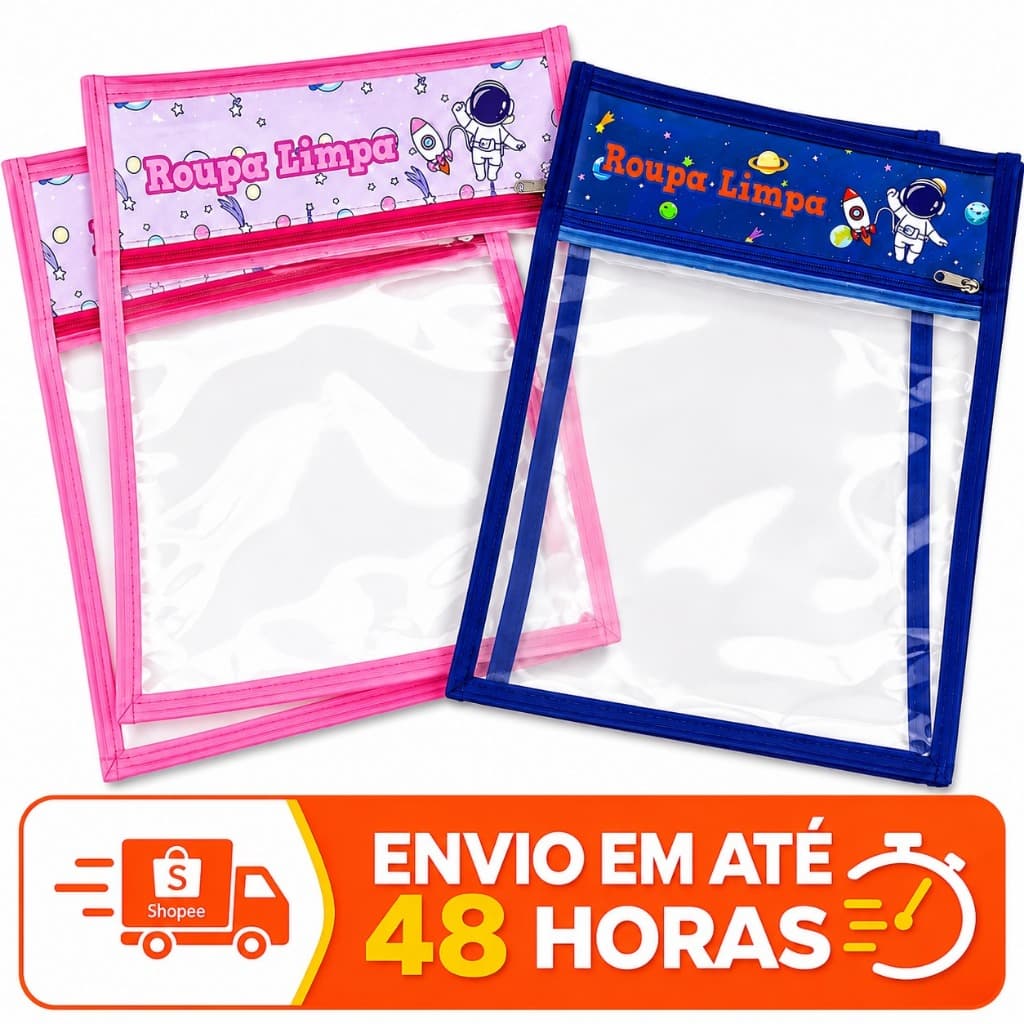 Saquinho de roupa suja ou limpa para creche organizador astronauta menino menina