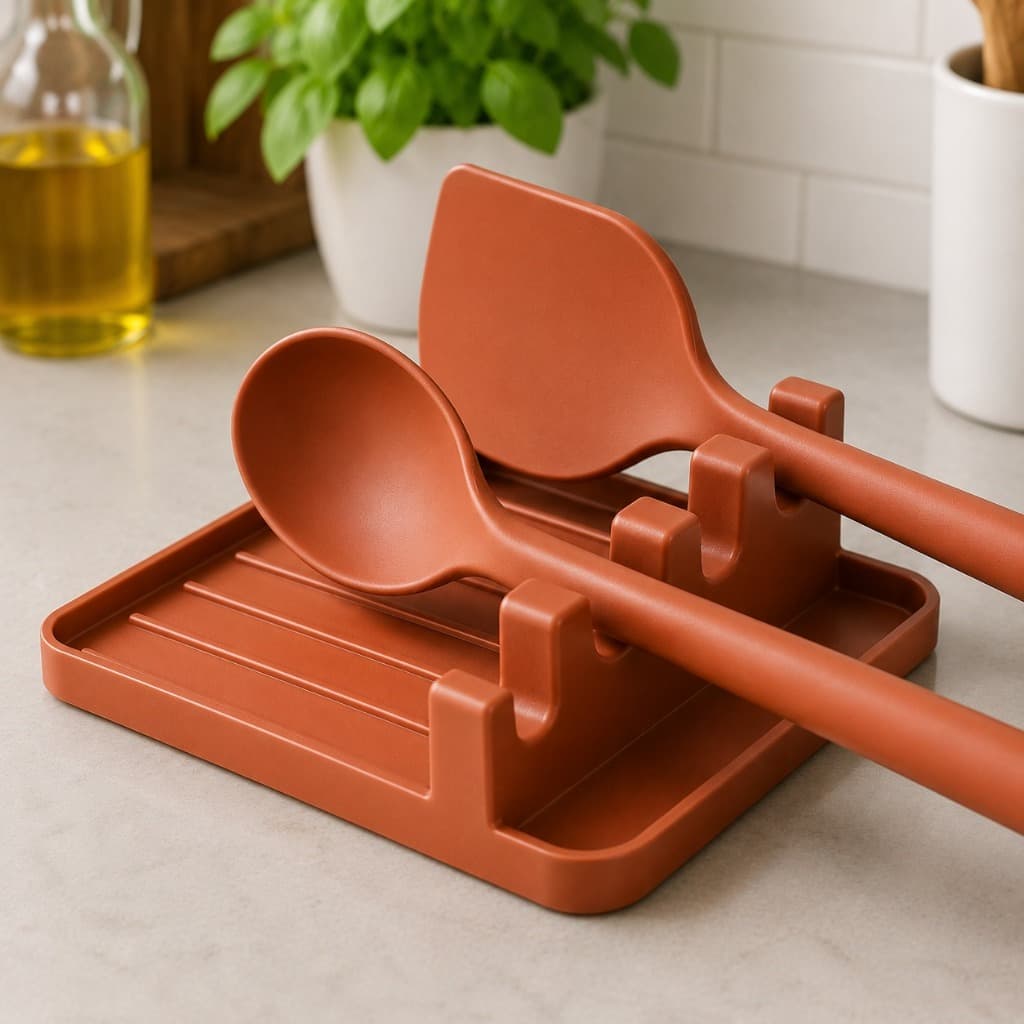 Descanso de Colher Organizador Premium Utensílios Cozinha Anti Sujeira Organizador De Bancada