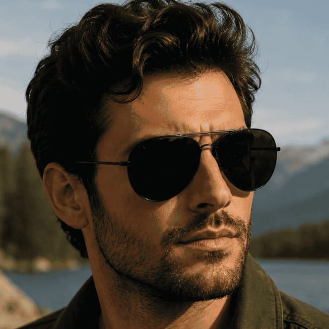 Óculos de Sol Aviador Polarizado Masculino Preto Proteção UV400 Clássico Retro Piloto Avião