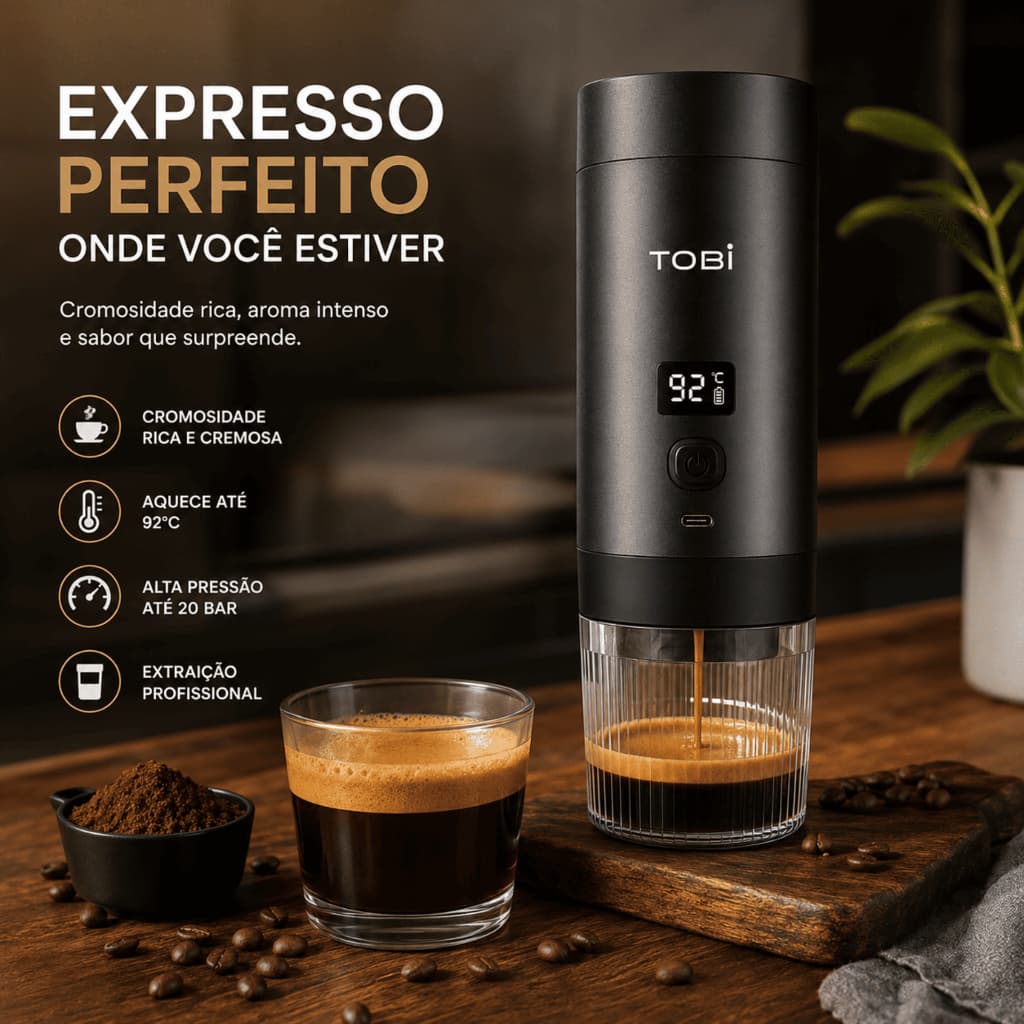 Cafeteira Portátil 3 Em 1 Expresso Elétrica Recarregável Suporta Capsula E Pó