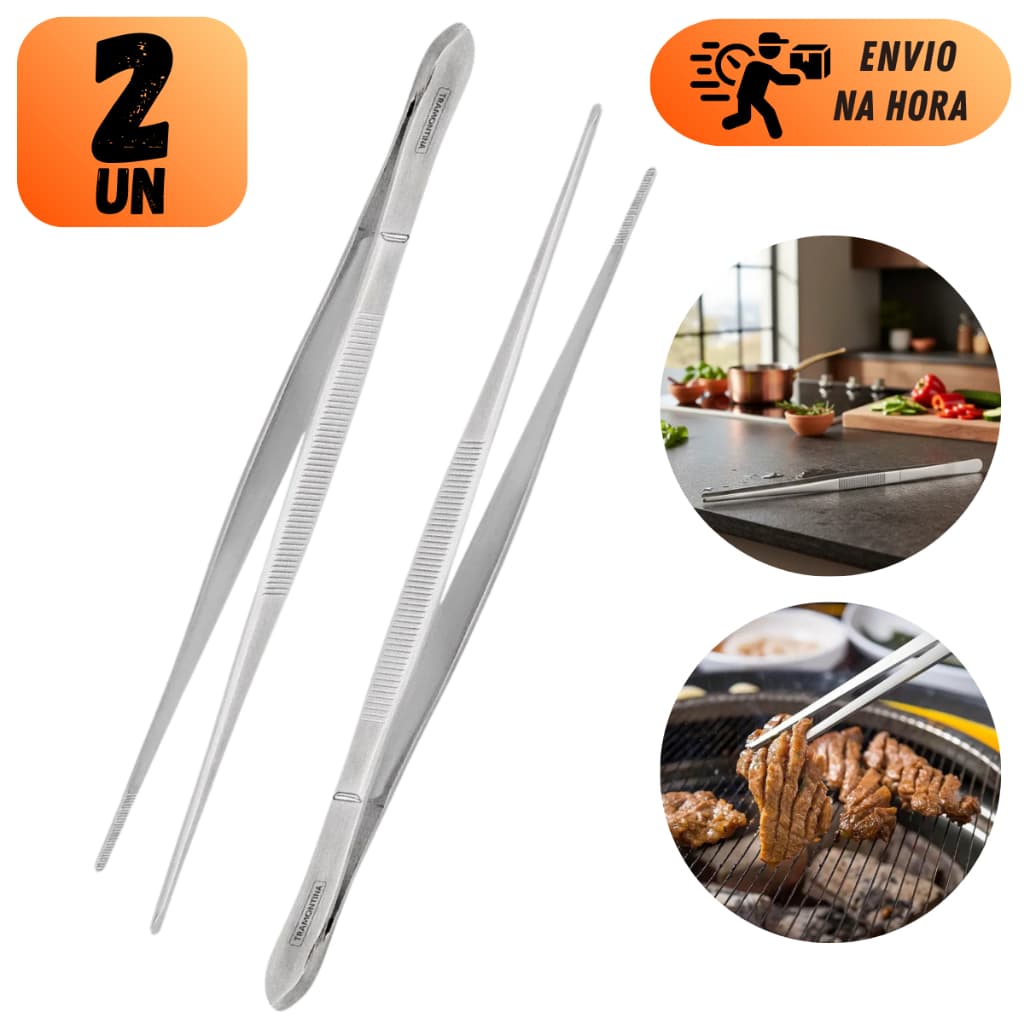 KIT PINÇA CULINARIA DE COZINHA EM AÇO INOX 30CM PROFISSIONAL PARA RESTAURANTES E BARES BARMAN