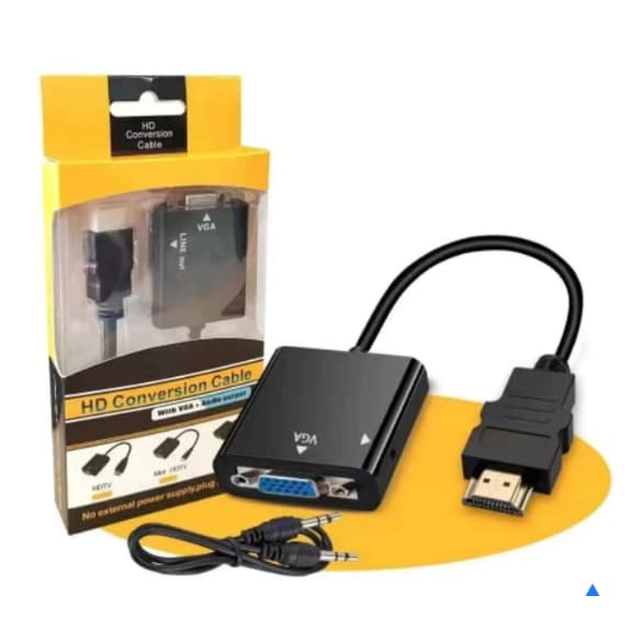 Cabo Adaptador Conversor HDMI Para Vga Com Saída P2 De Áudio