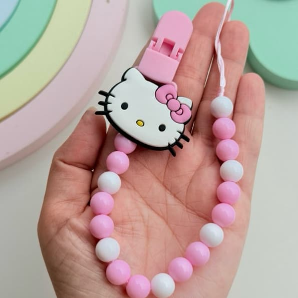 Prendedor de Chupeta Personalizado com Nome Bebê Pérolas