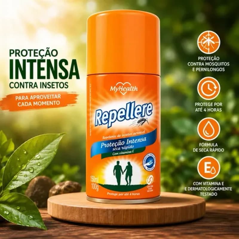 Repelente de Insetos Repellere My Health 150ml - Proteção Contra Insetos, Fragrância Refrescante e Não Oleoso