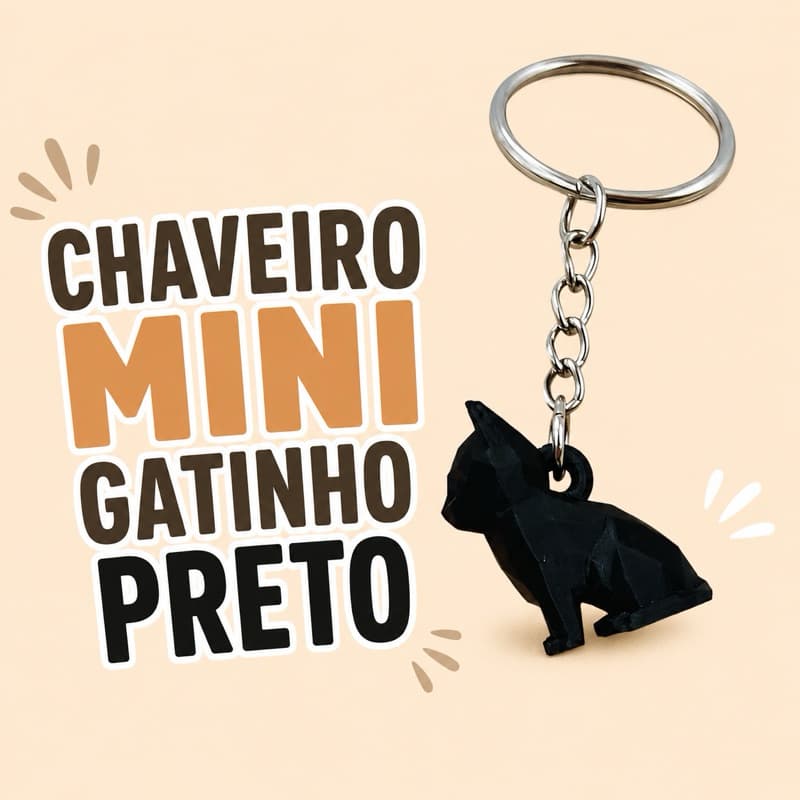 Chaveiro Mini Gatinho preto