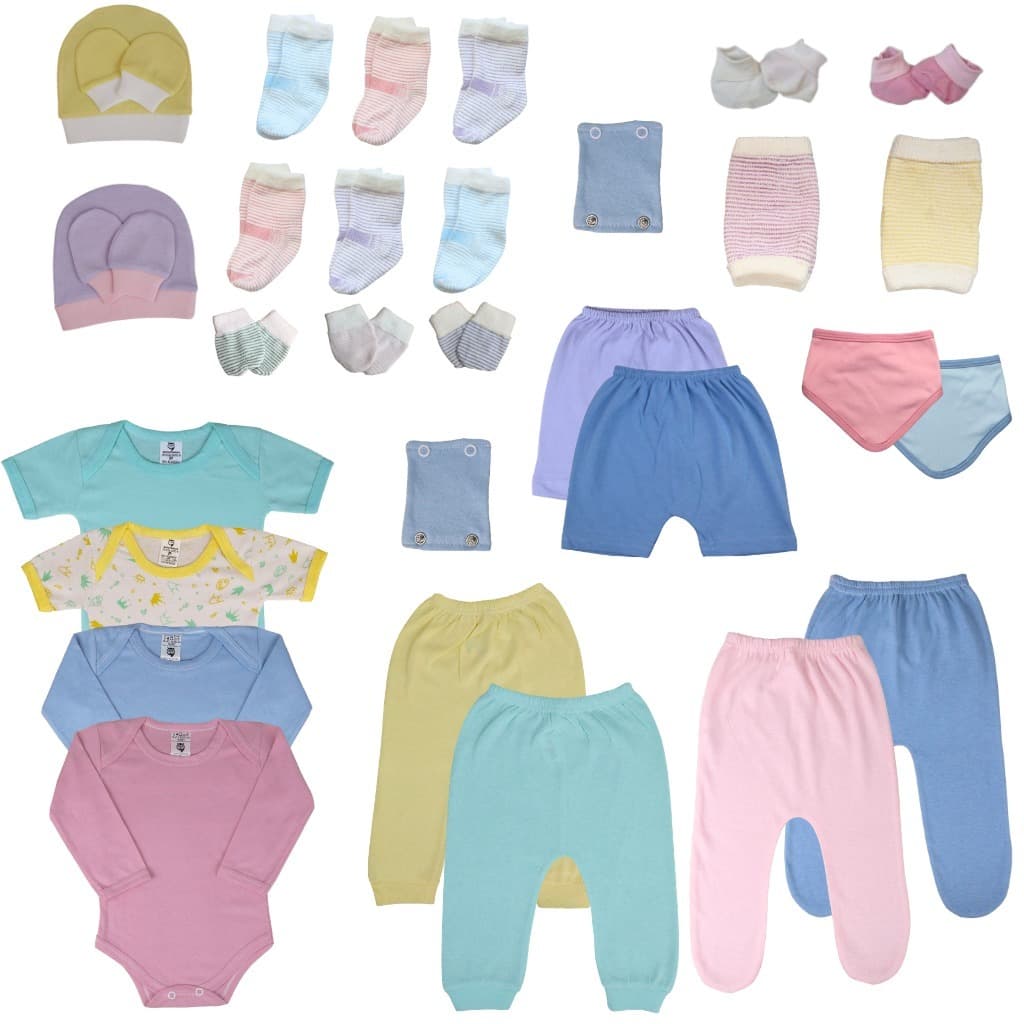 Body Bebê+mijão+short Liso Maternidade Kit C/28 Roupa Bebê