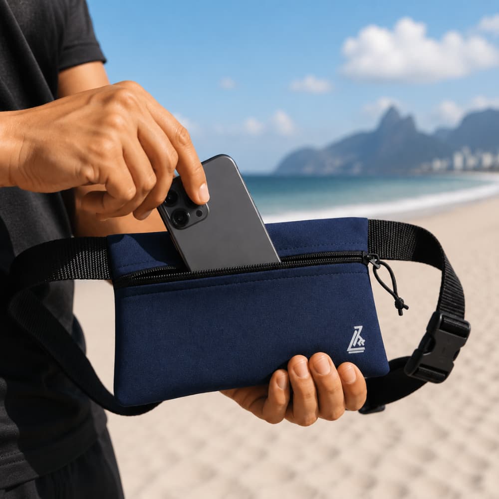 Pochete Neoprene Esportiva Simples Com Porta Celular de Caminhadas Ciclismo Corrida Academia e Dia Dia