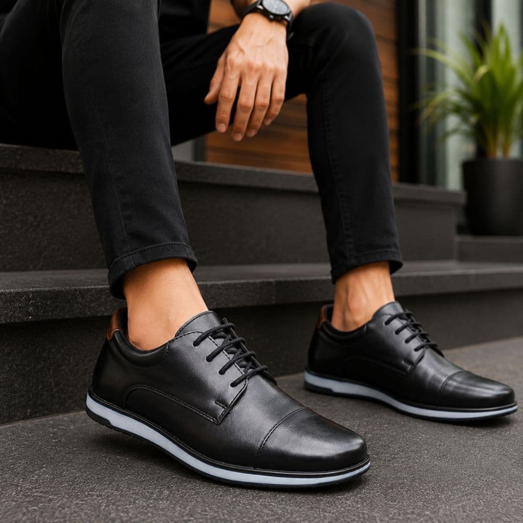 Sapato Masculino Oxford Derby Casual Social Confortável Amarrar Mocassim Sapatenis Elegante Dia a Dia