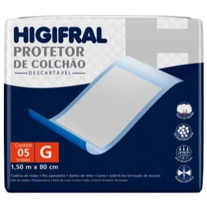 Protetor Colchão Lençol Descartável Geriatrico Higifral