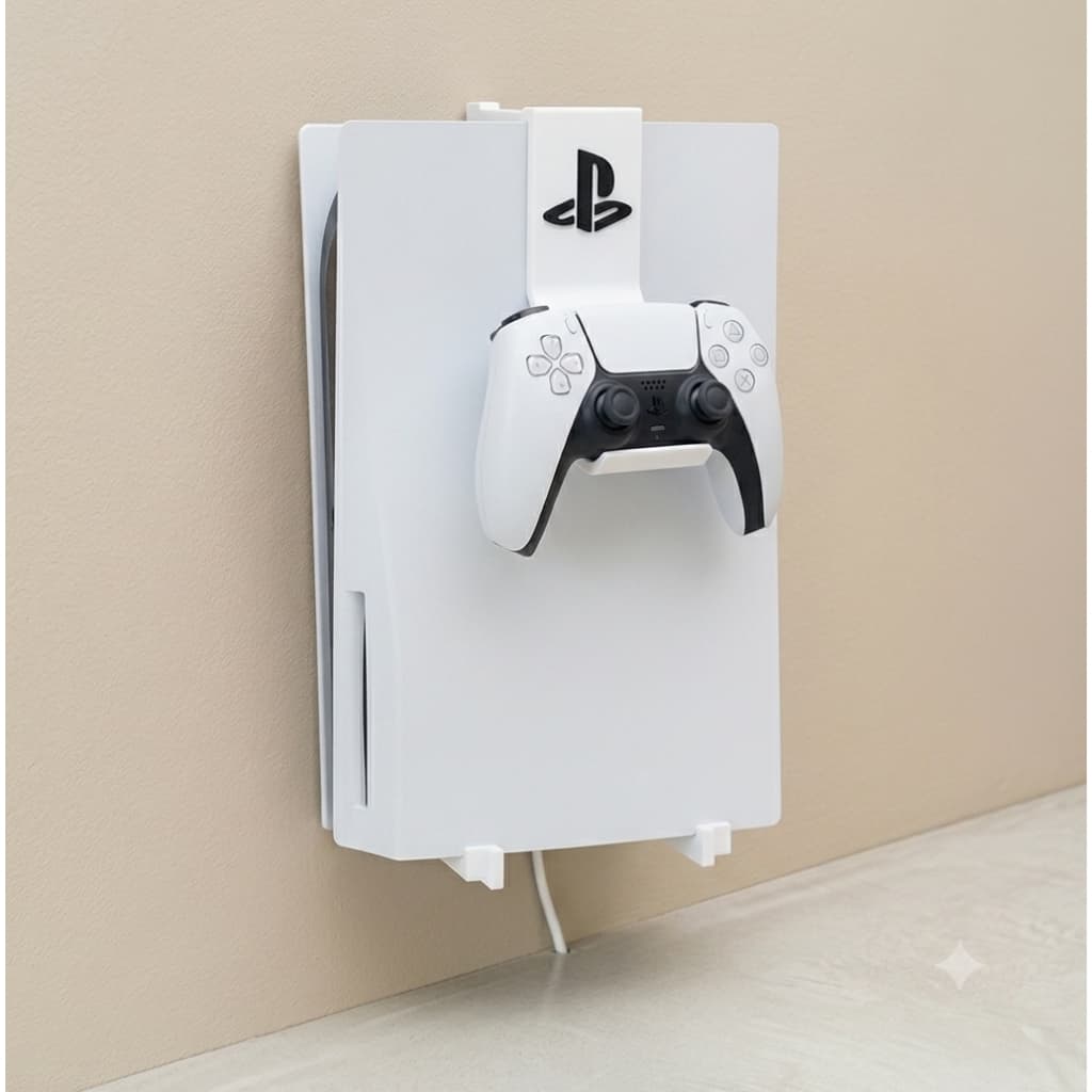 Combo 2 em 1 Suporte de parede para Playstation PS5 FAT + Suporte de controle Gancho controle/fone