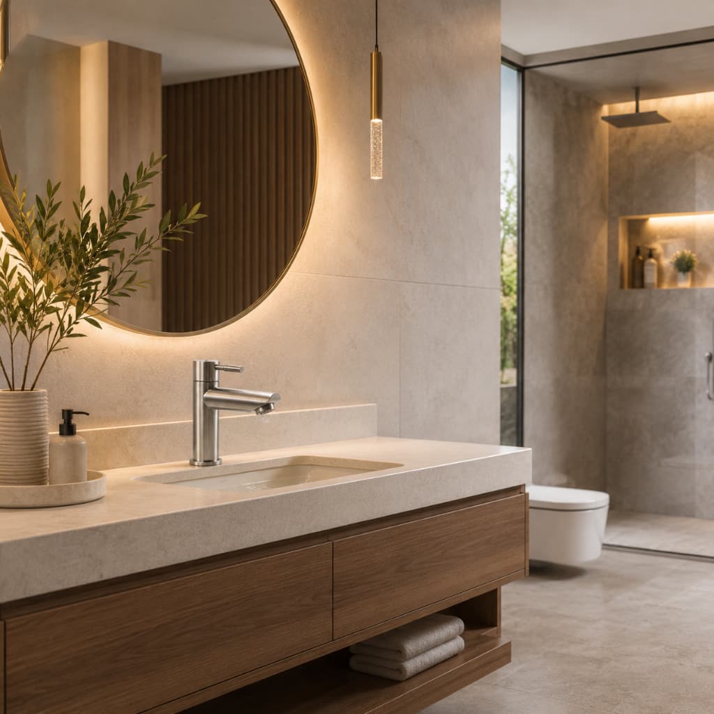 Torneira Banheiro Lavabo Aço Inox 304 Bica Baixa 1/4 Volta Mesa Água Fria