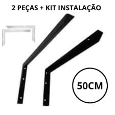 kit 2 peças Suporte Reforçada Master Preto 50cm