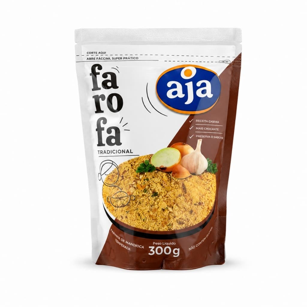 Farofa Tradicional Aja 300g Sem Glúten Gourmet Crocante e Temperada