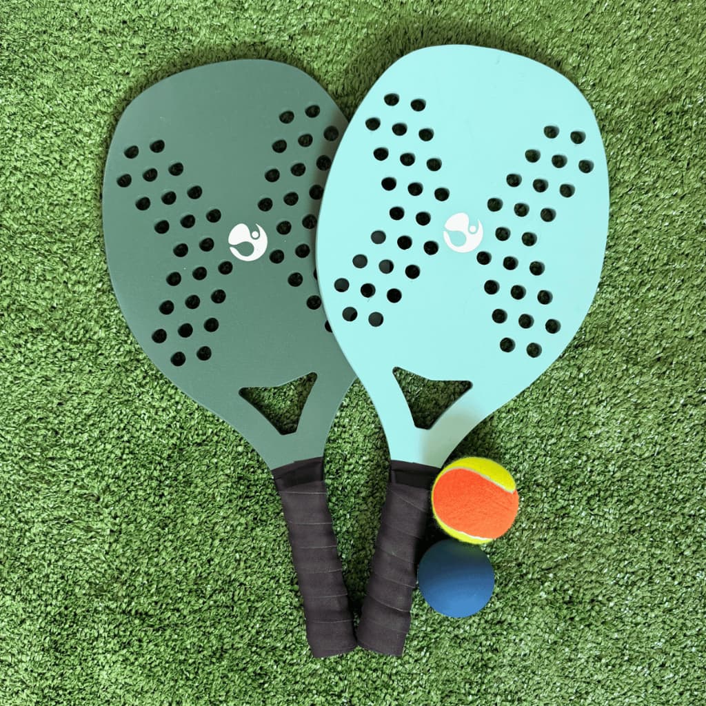 Kit Diversão Praia 2 Raquete + Bola Beach Tennis e Frescobol
