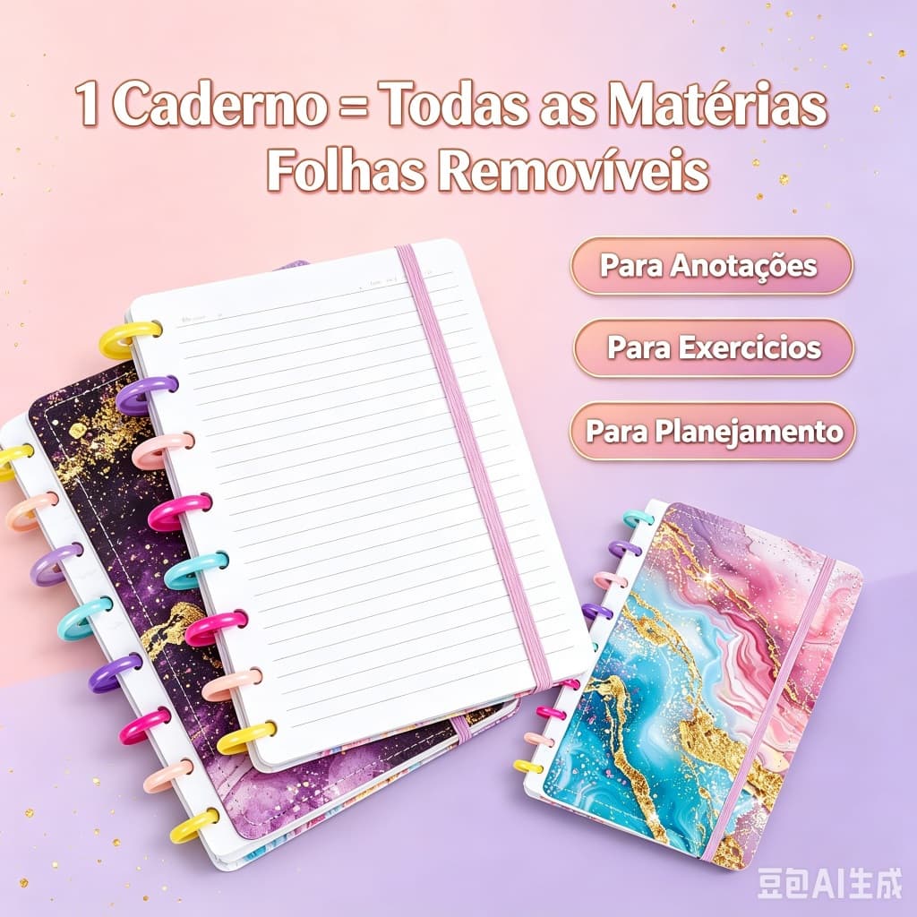 Caderno Inteligente com Folhas Destacáveis A5 B5