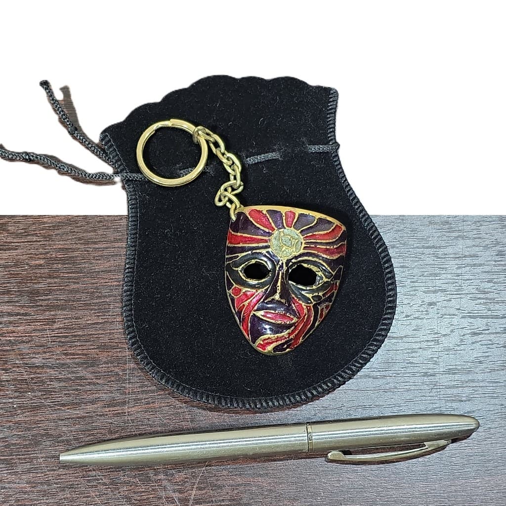 Chaveiro Bronze Cloisonne Antigui Colecionáv 5x4x1,5cm 35g