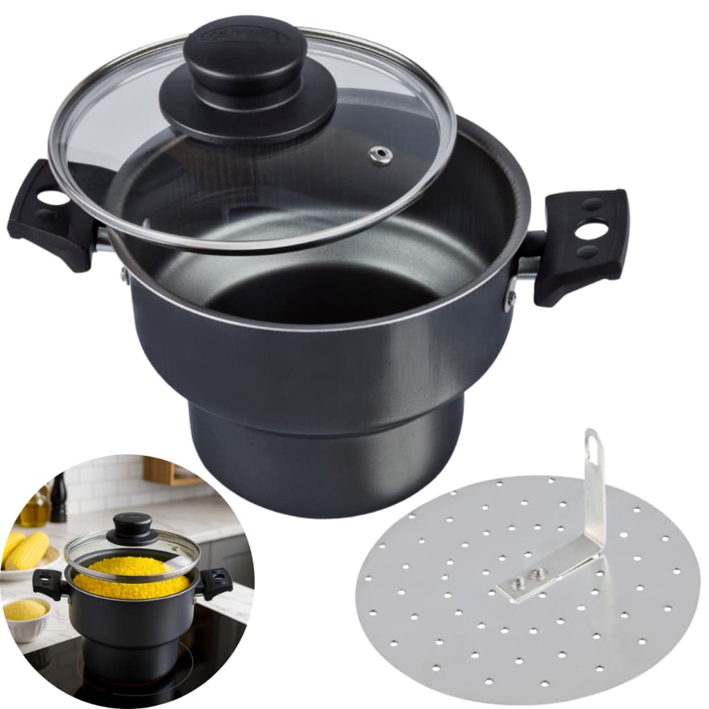 Cuscuzeiro Antiaderente teflon nao gruda nada 14cm Oliveira a vapor cozi vapore cuscuz nordestino