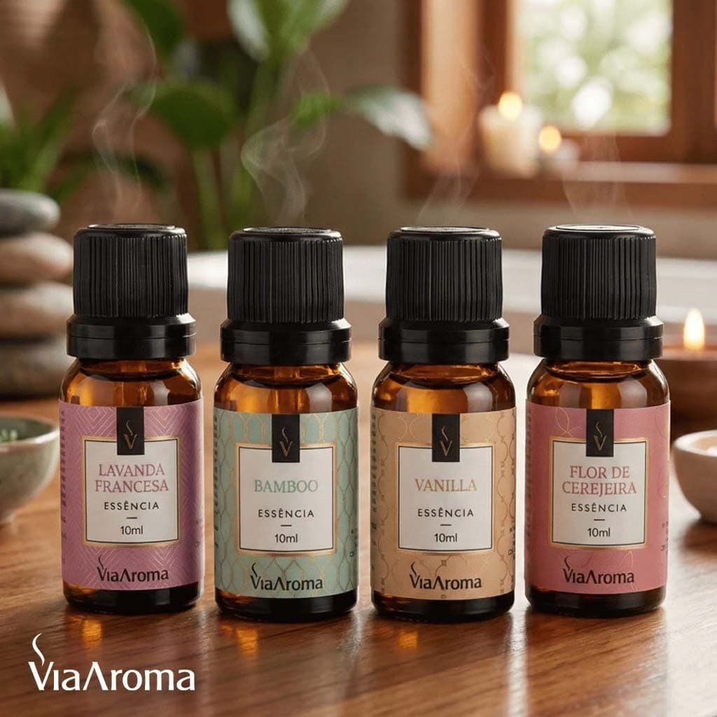 Kit Essência Via Aroma Original 10ml Para Aromatizador Difusor Umidificador Elétrico ENVIO IMEDIATO