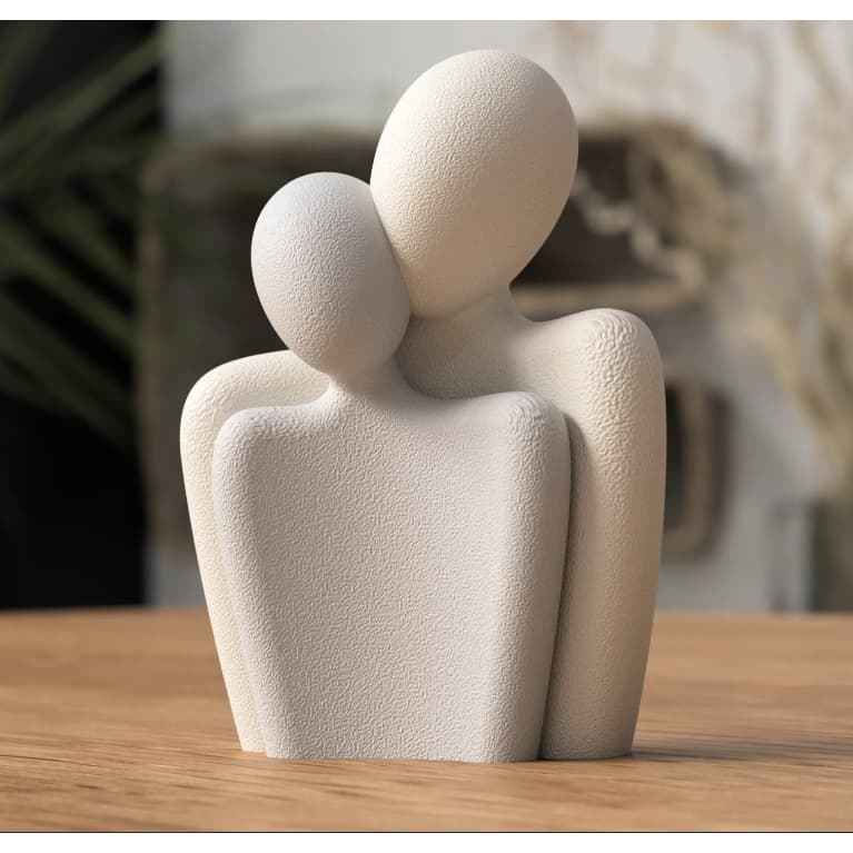 Escultura Casal Abraço Minimalista – Amor, União e Elegância | Decoração Moderna para Sala