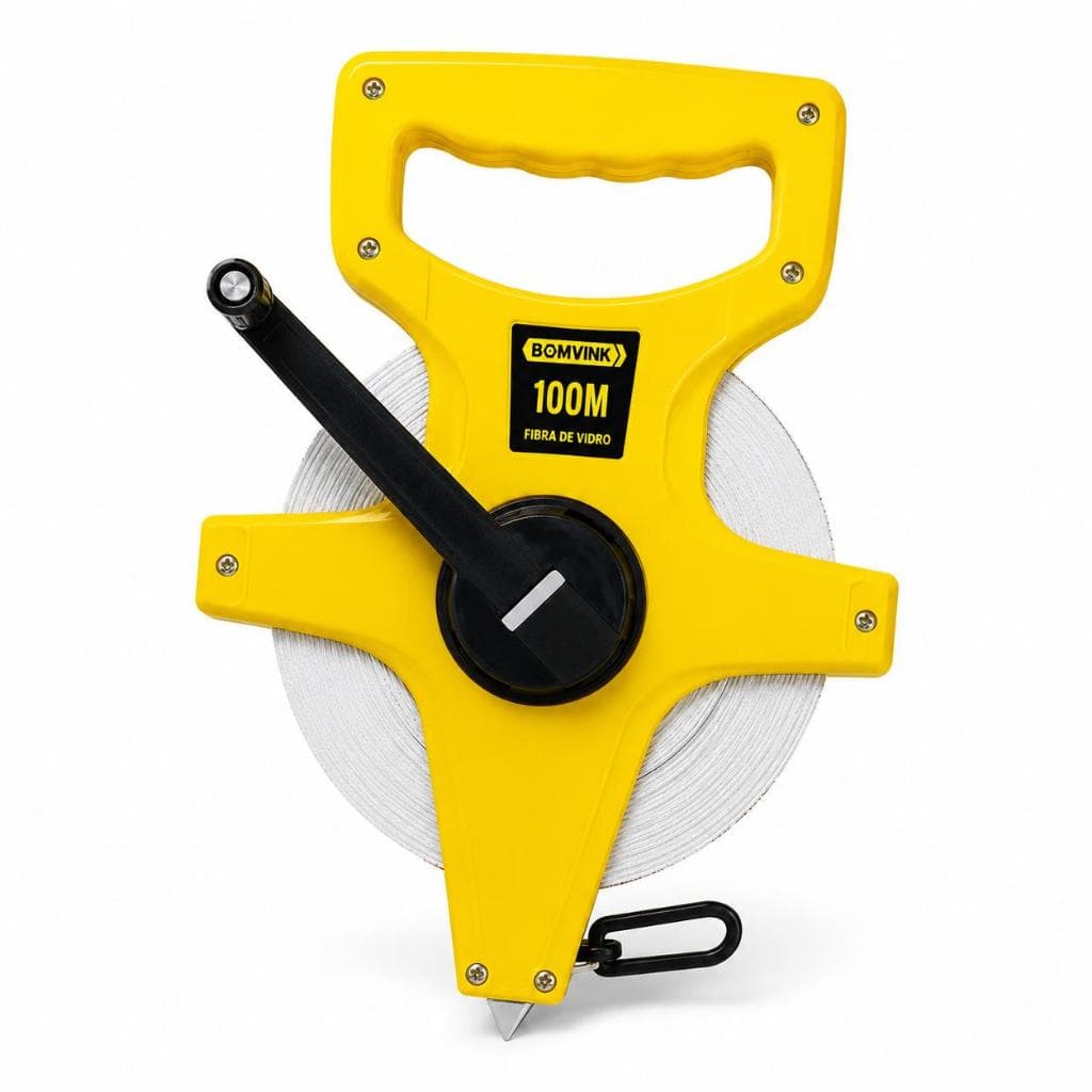 Trena Fita Métrica Fibra de Vidro 100m Profissional Bomvink top