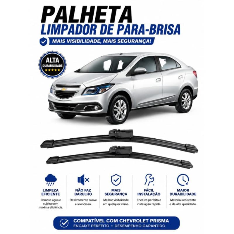 Jogo de Palheta de Para-brisa dianteiro do Chevrolet Prisma 2013 até 2018