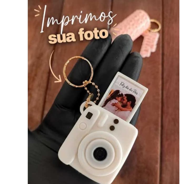 Chaveiro Câmera Personalizado com Foto Dia dos Pais Presente Criativo Polaroid