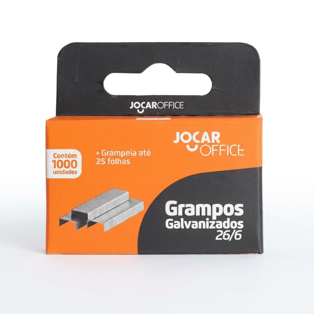 Grampo Galvanizado 26/6 para Grampeador – Caixa com 1.000 Unidades | Jocar Office