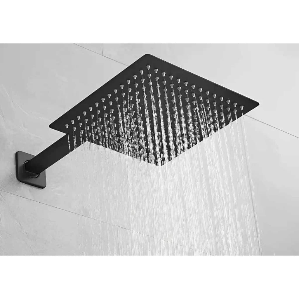 Ducha Preta Quadrada 20 x 20 para Aquecedor Aço inox Não é elétrica