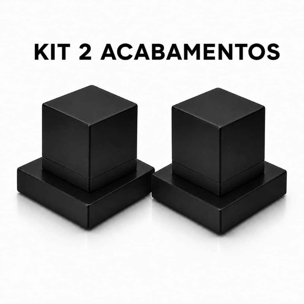 Kit 2 Acabamentos Registro Quadrado Preto Fosco Premium Banheiro Chuveiro Deca Docol Lavabo