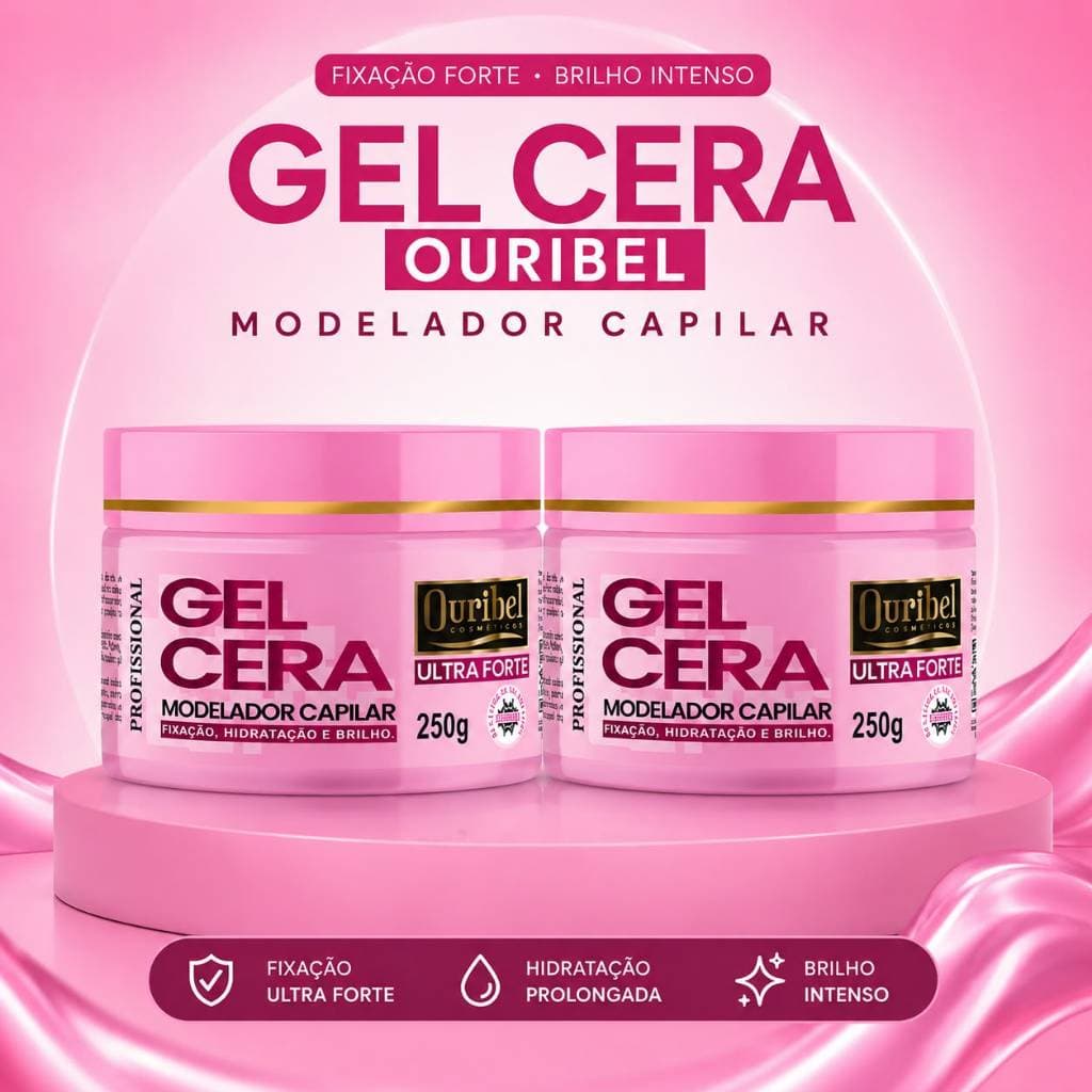 Gel Cera Ouribel Ultra Forte 250g - Hidratação e Resistência à Umidade