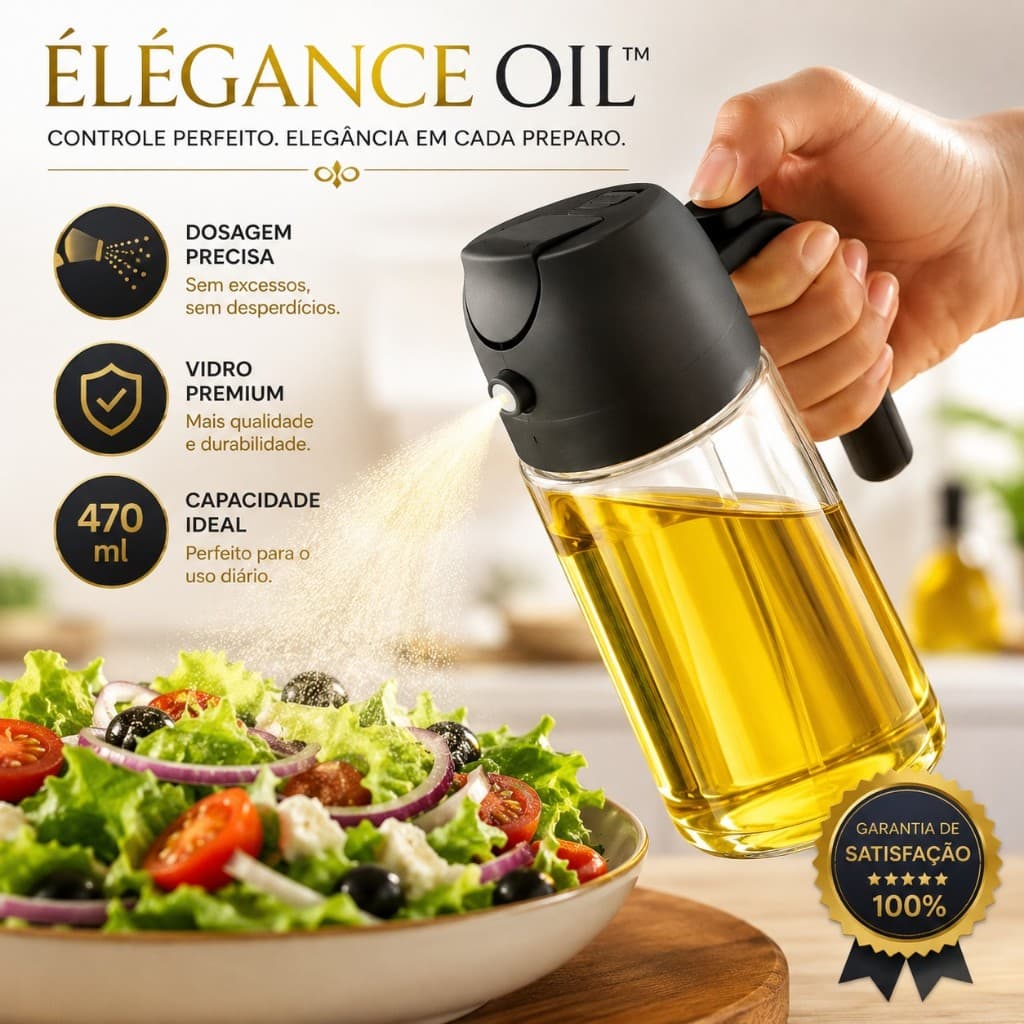 Borrifador Spray para Azeite e Vinagre 470ml Galheteiro de Vidro com Dosador Econômico Premium