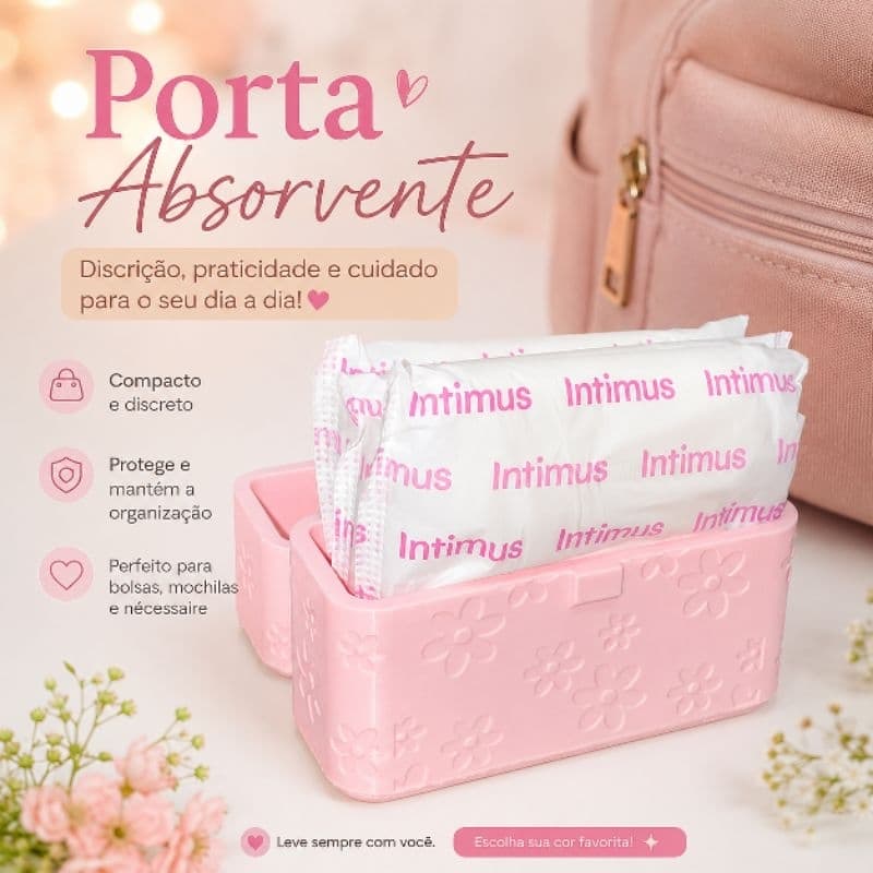 Porta Absorvente Feminino Compacto | Organizador Discreto para Bolsa, Mochila e Nécessaire