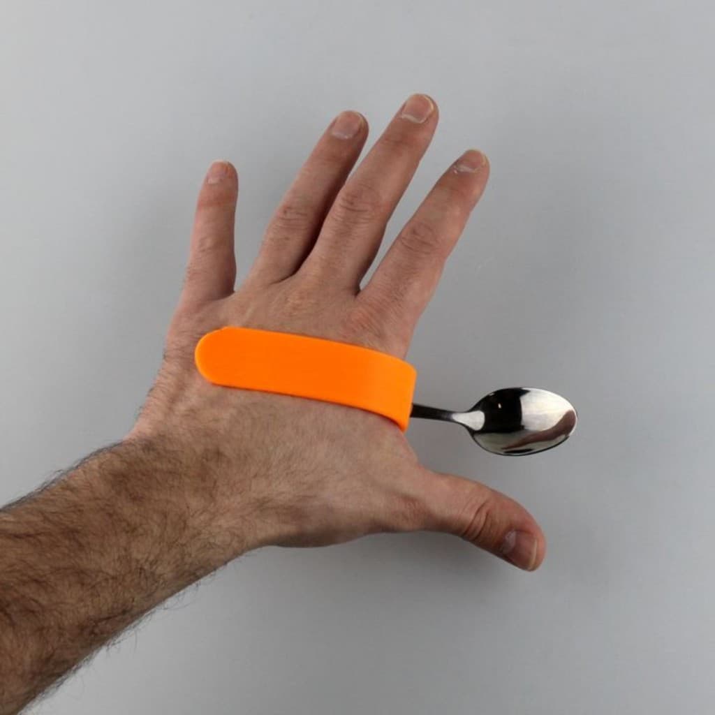 kit Suporte de Colher Adaptado para Mão para Pessoas com Deficiência, Idosos e Parkinson.
