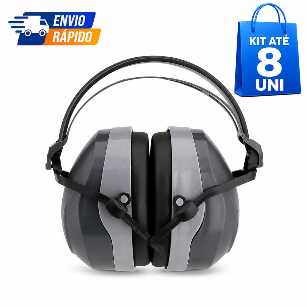 Protetor Auricular Tipo Concha 26dB Camper Confort Plus CA 48054 Abafador De Ruído Segurança Ajustável EPI Abafador