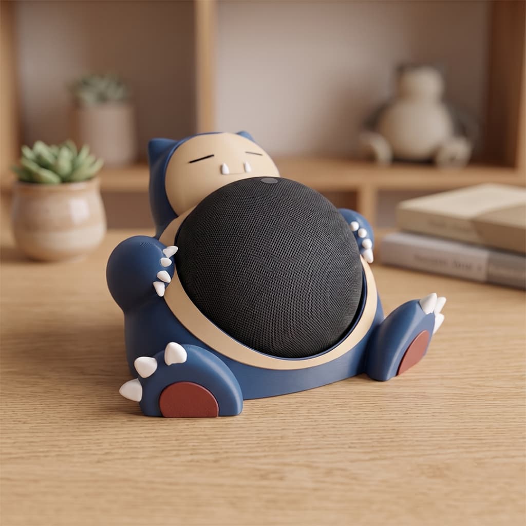 Suporte Decorativo Snorlax Pokémon Para Alexa Echo Dot (4ª e 5ª Geração) - Impressão 3D