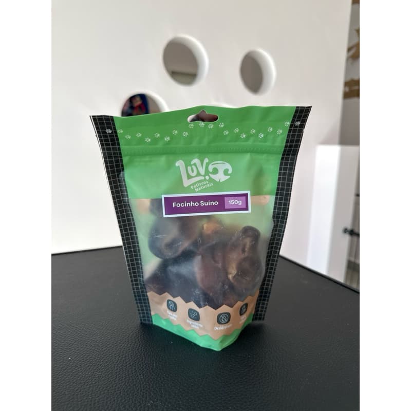 Petisco Natural Cães Focinho Suino Desidratado 150g Luv Petiscos