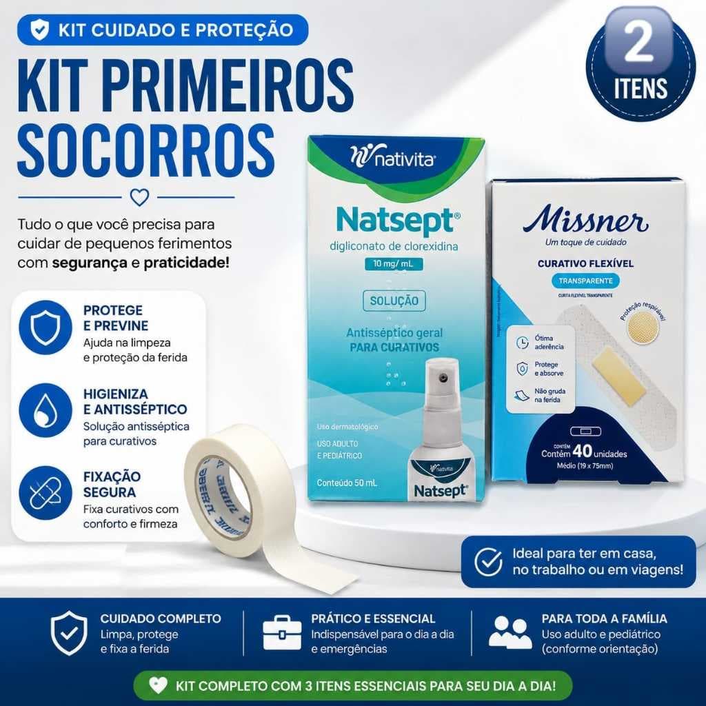 Kit pequenos ferimentos antisséptico+curativo