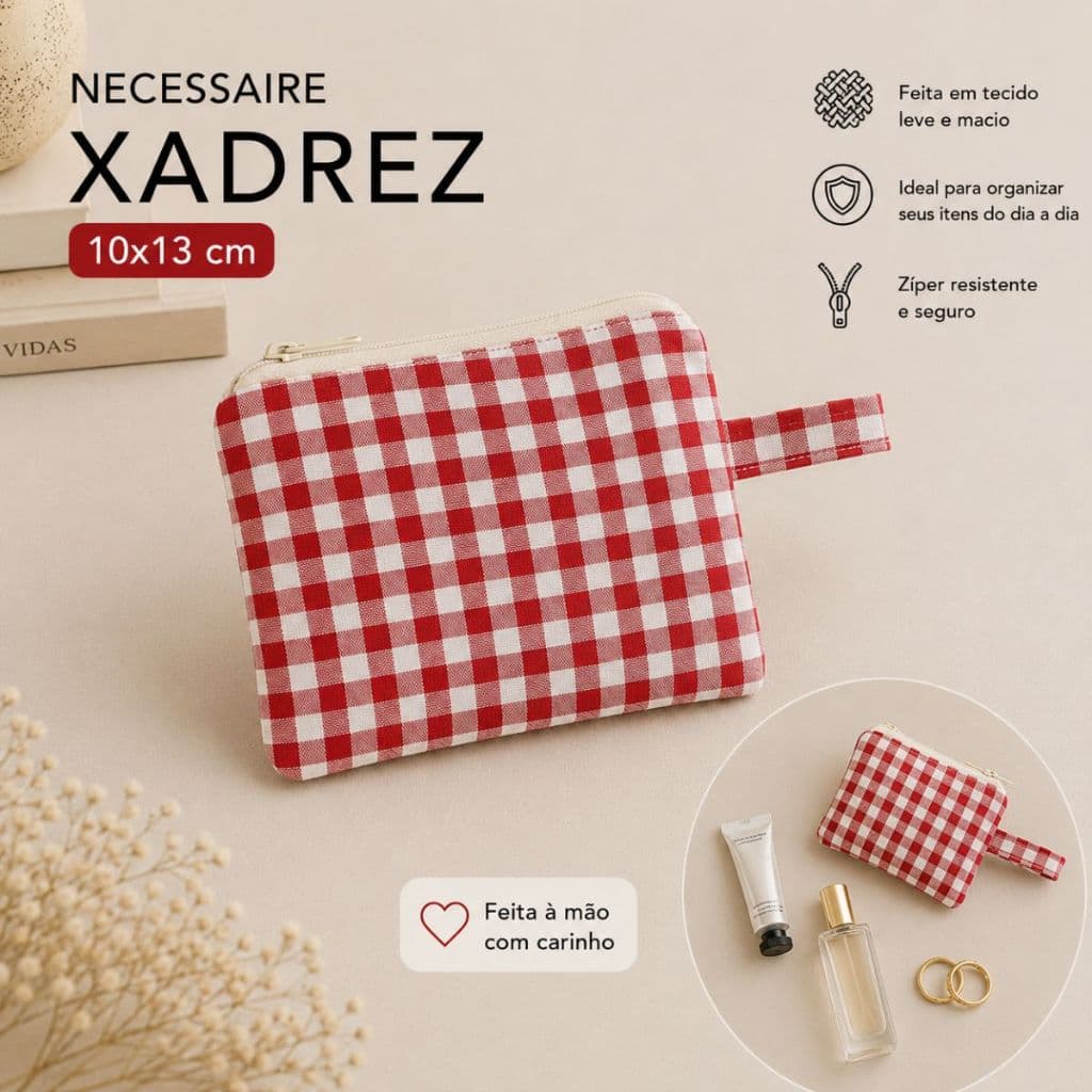 Necessaire Feminina Organizador Multiuso Pequena 10x13 Artesanal