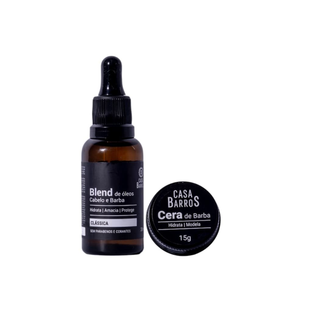 Kit Cera e Óleo para Barba - Modela e Hidrata - Casa Barros