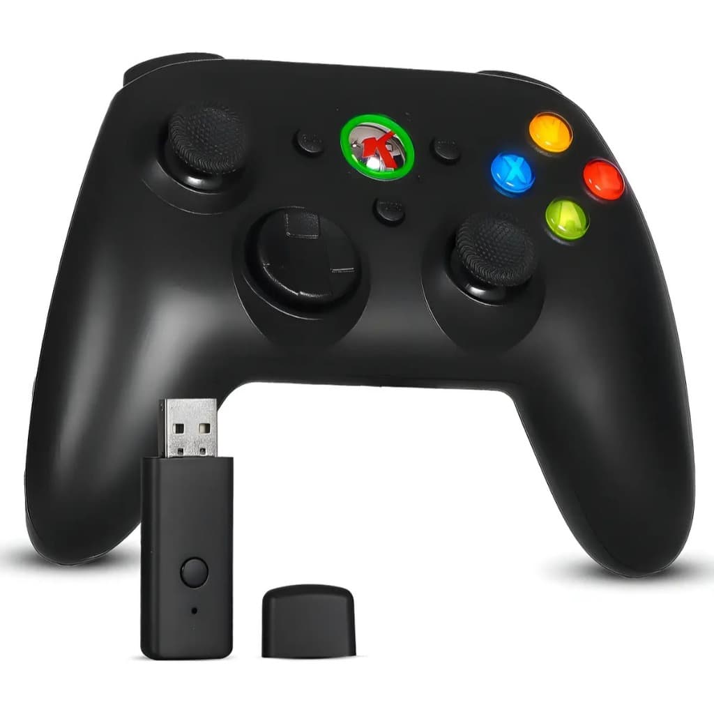 Controle Xbox 360 Sem Fio Knup GM034 Compatível PC Preto