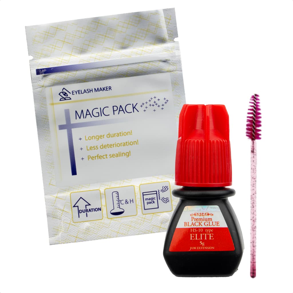 Cola para Extensão de Cílios Elite HS10 5ml Uso Profissional Secagem Rápida Black Glue