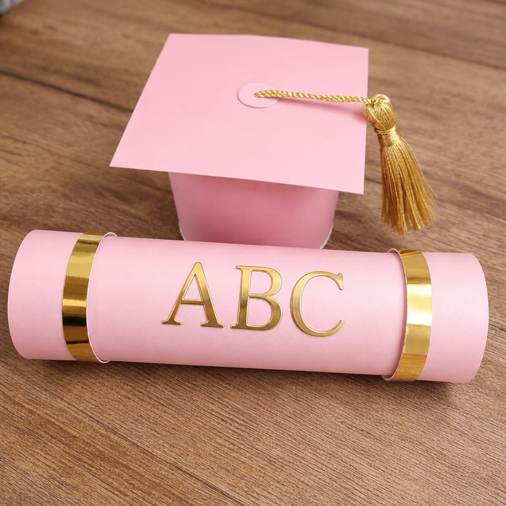Topo de bolo Formatura ABC capelo + canudo Decoração de festa Personalizado.