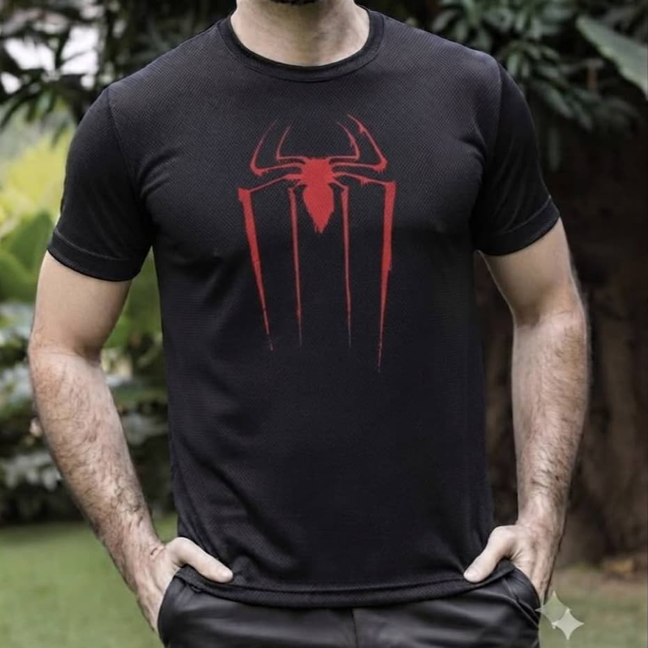 Camiseta Dryfit masculina Spider Man Musculação Homem Aranha Crossfit Corrida Respirável Original da Avve Wear