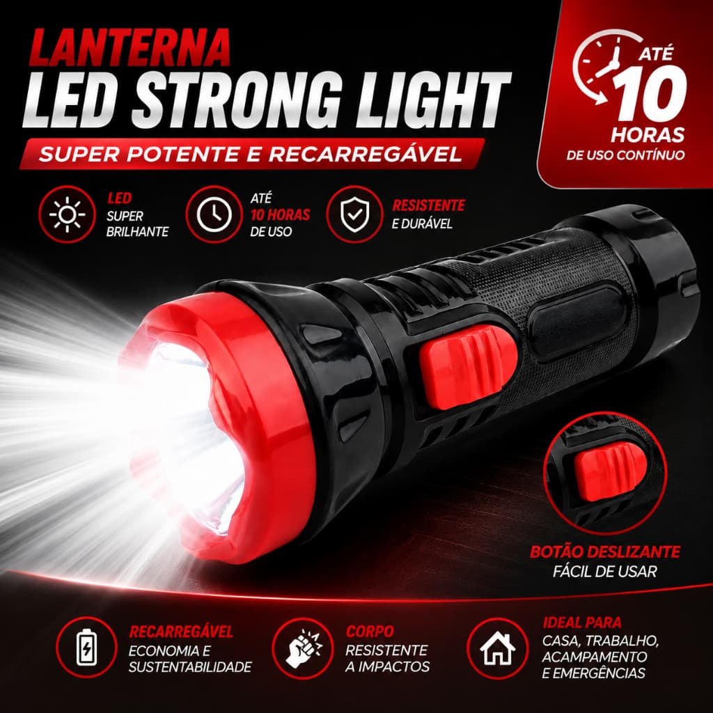 Lanterna LED Forte Recarregável Para Casa Ao Ar Livre Fogo Acampamento Montanha Portátil Mini Nova com cabo usb tipo C