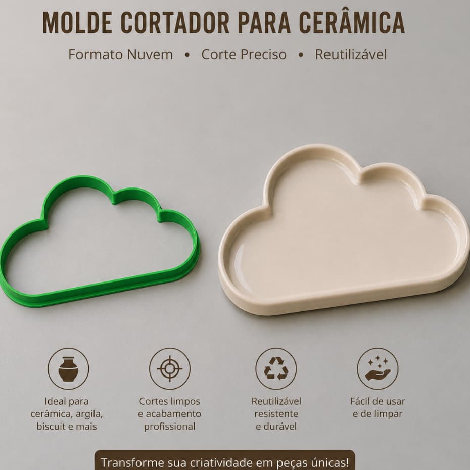 Molde Cortador de Nuvem de 25cmx16cm  ceramica / artesanato