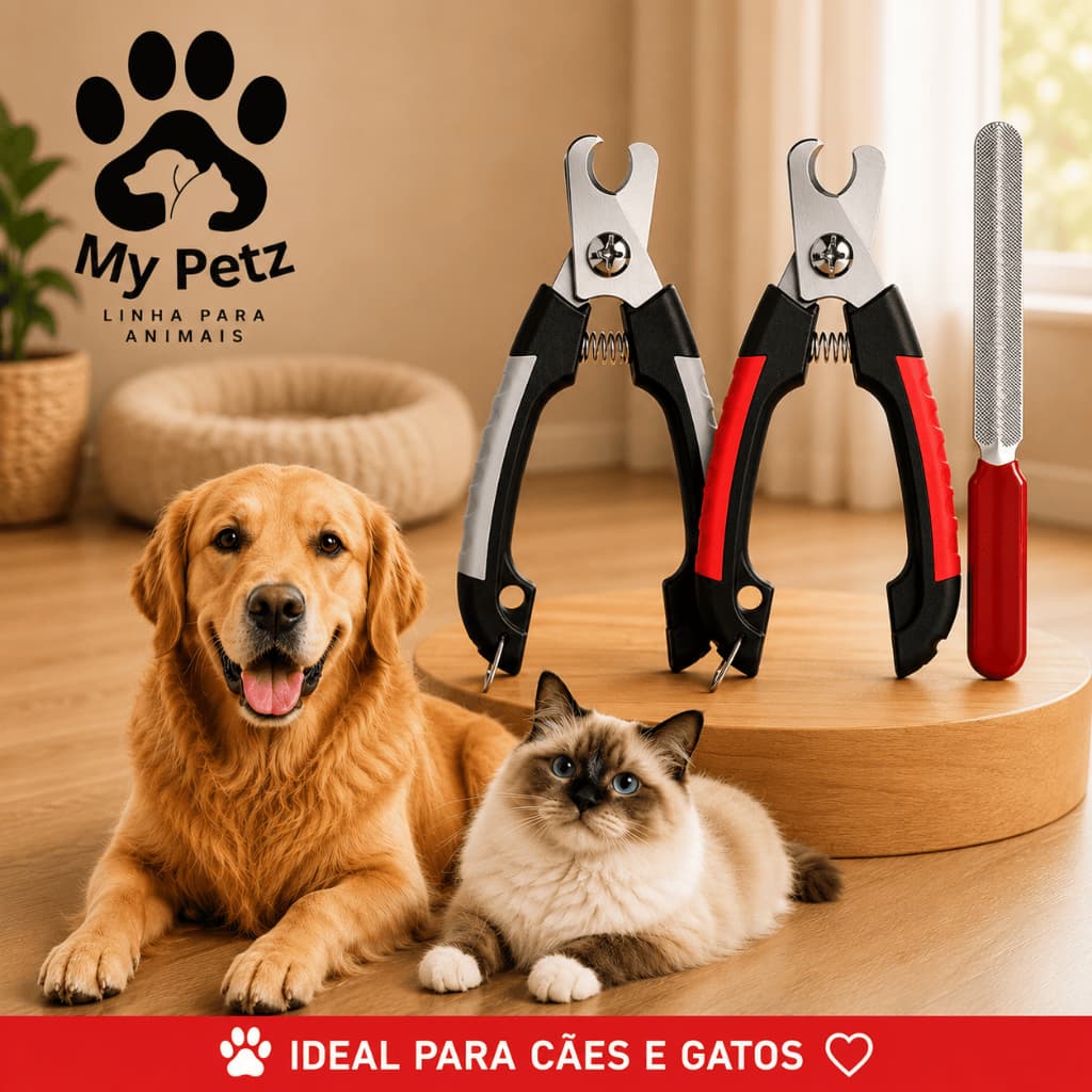 Cortador Alicate C/ Lixa De Unha + Brinquedo Pet Gato, Cão Pequeno, Médio e Grande Porte