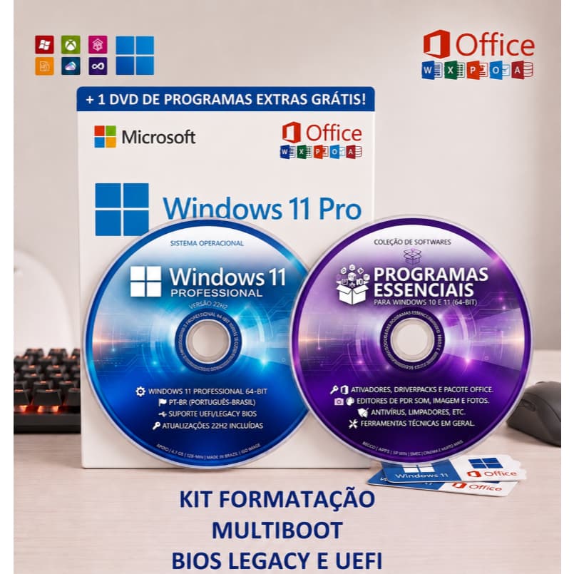 DVD Windows 11 PRO - 64 BITS + DVD Programas