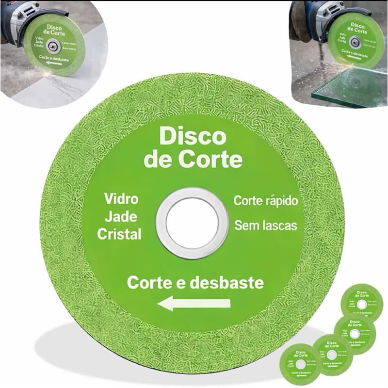 3 e 5 Peças Disco de Corte Diamantado para Vidros Jade Cristal Ceramicas Piso Porcelanato Marmore Duravel 100mm