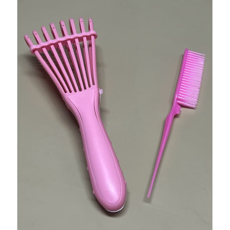 Kit Definição de Cachos Escova Polvo + Pente 3 Fileiras